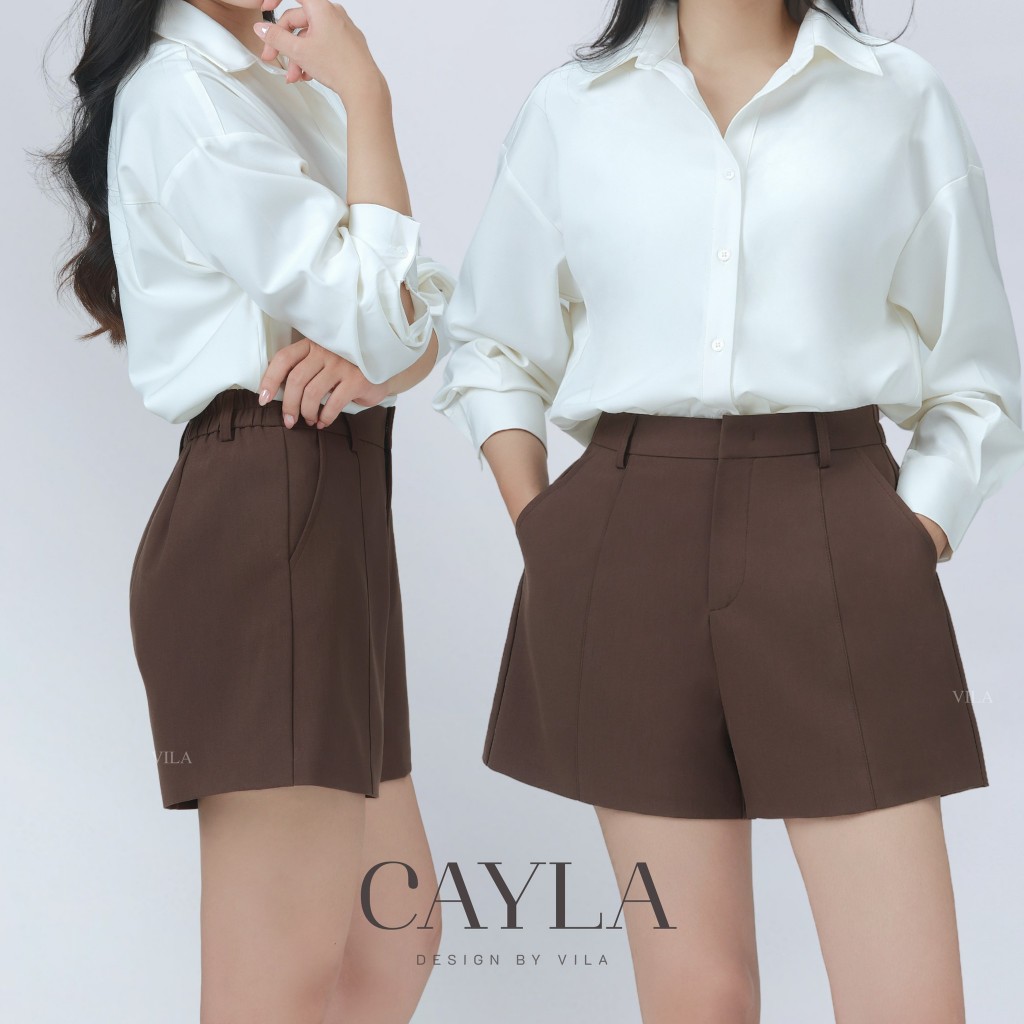 VILA | CAYLA SHORTS Vi17 กางเกงขาสั้นเอวสม็อค VILA รูปที่ 4