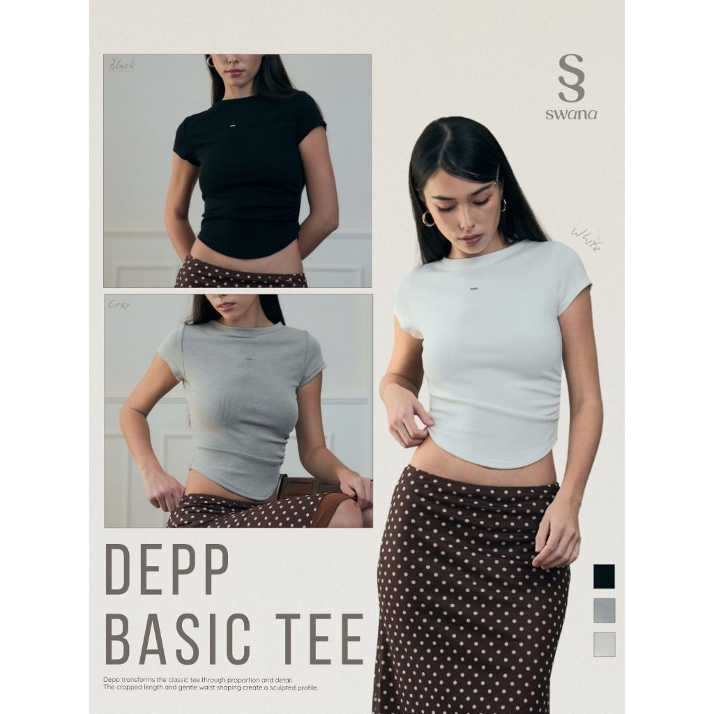 Swana.ss - Depp basic tee (เดปป์) S-XL แค่เสื้อ เสื้อครอป Basic แขนสั้น