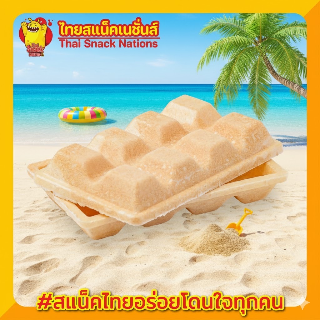 โคนแซนวิช โคนไอศครีม แซนวิชโคน 1 แถว 10 ชิ้น ราคา 25 บาท โคนไอติม ไอติมแซนวิช ไอศครีมแซนวิช เบเกอรี่ ไอศครีม