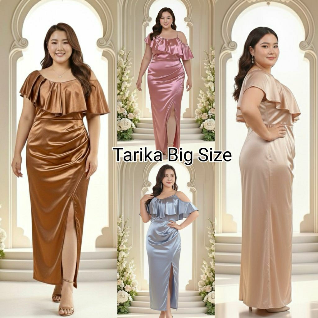 ชุดราตรียาว ไซส์ใหญ่ อก 42-50" ชุดออกงาน สาวอวบ Ladies maxi dresses Gown ชุดดำไปงานศพ ชุดแม่เจ้าสาว คนอ้วน ผ้าซาตินยืด