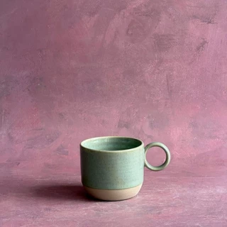 แก้วเซรามิค แก้วมัค ดีไซน์หูจับทรงกลม Mug สามารถเข้าไมโครเวฟได้ ทนความร้อน พร้อมส่งในไทย - AT1CERAMIC