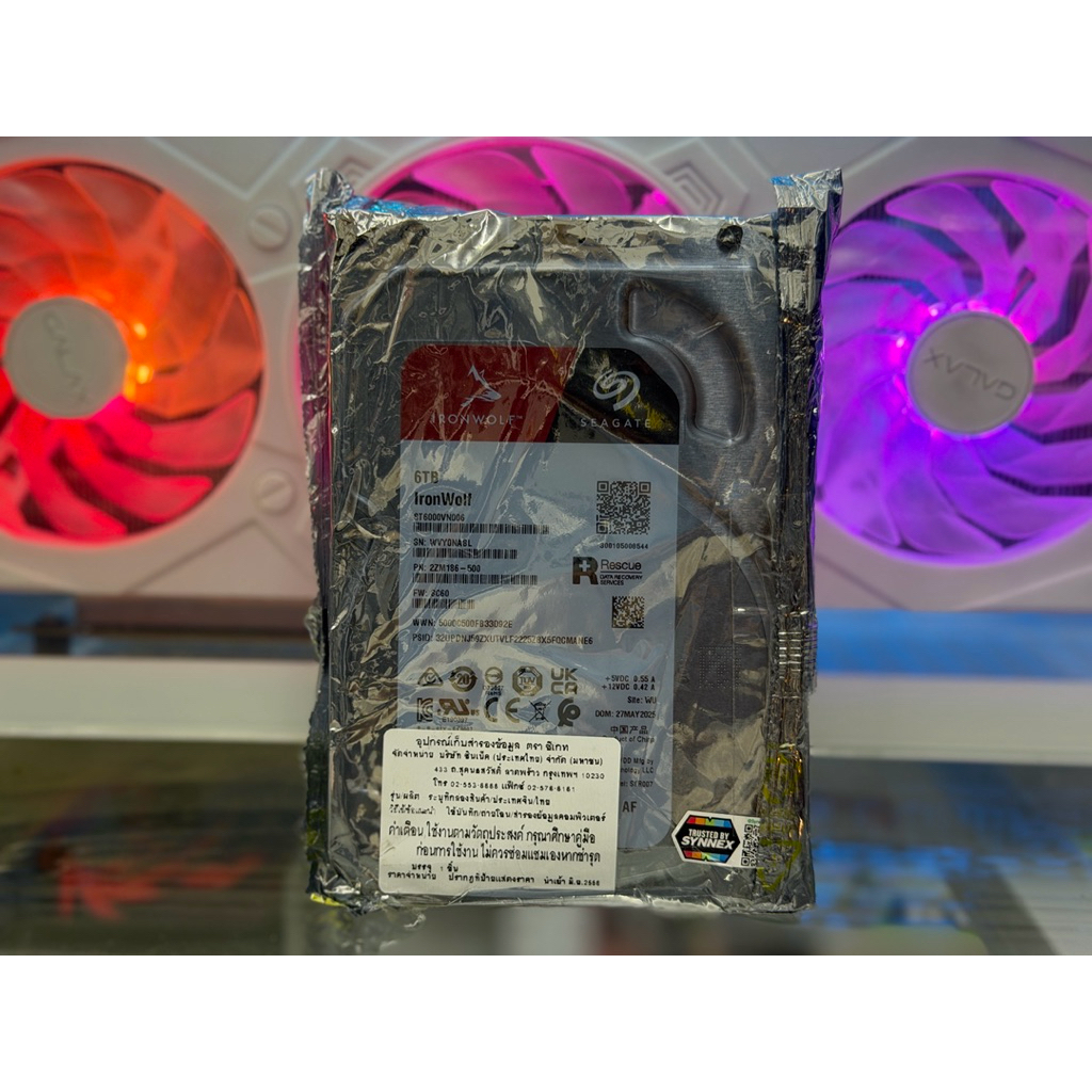 (ของใหม่) 6 TB 3.5 INCH HDD 6tb 3.5 นิ้ว  SEAGATE IRONWOLF - 5400RPM SATA3 (ST6000VN006) synnex 11/2
