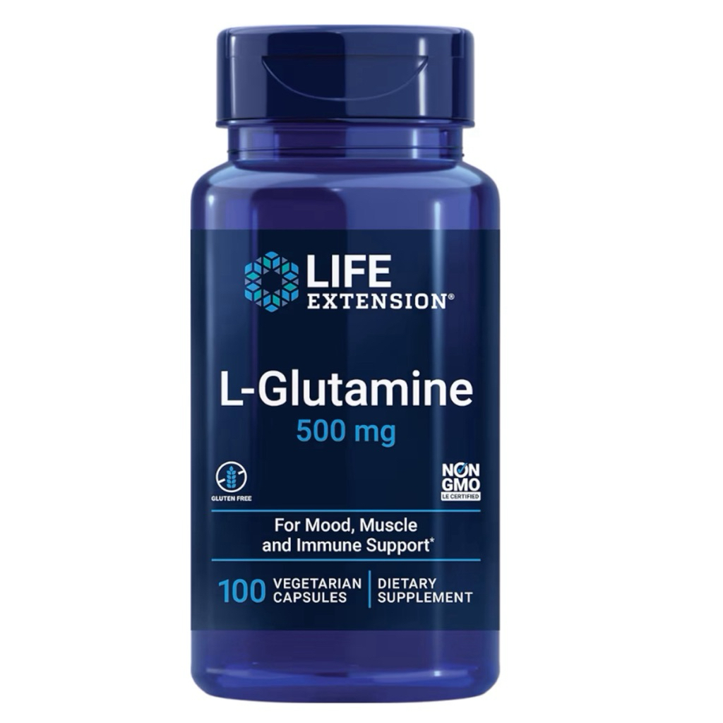 [ LIFE EXTENSION ]❇️ L-GLUTAMINE 500 MG ( แอล-กลูตามีน ) ( 100 แคปซูล💊 )