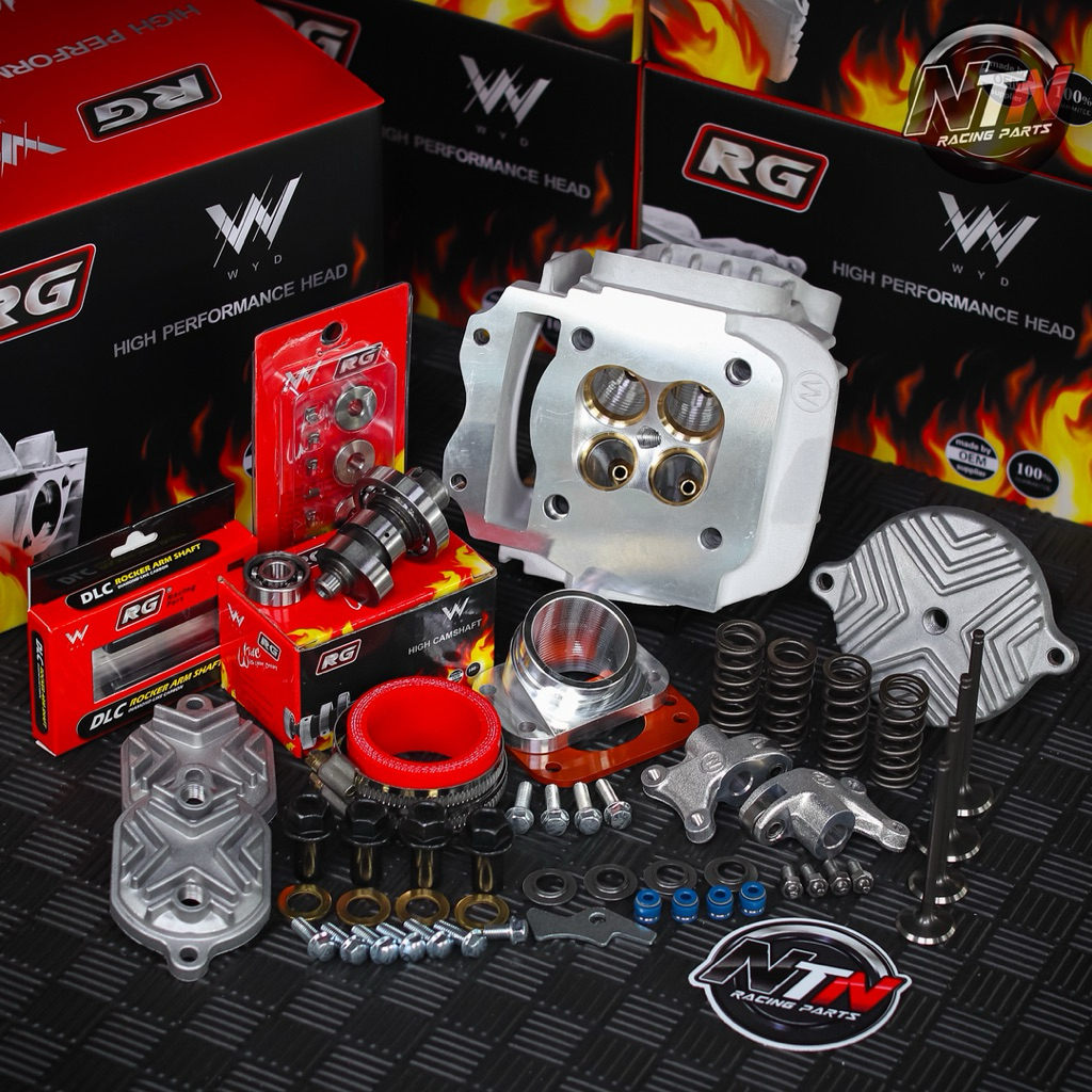 ฝาสูบRG 4วาล์ว Wave125 ขนาดวาล์ว 18/21 22/19 21/24 22/25 อุปกรณ์ครบชุด ตัวใหม่ล่าสุด