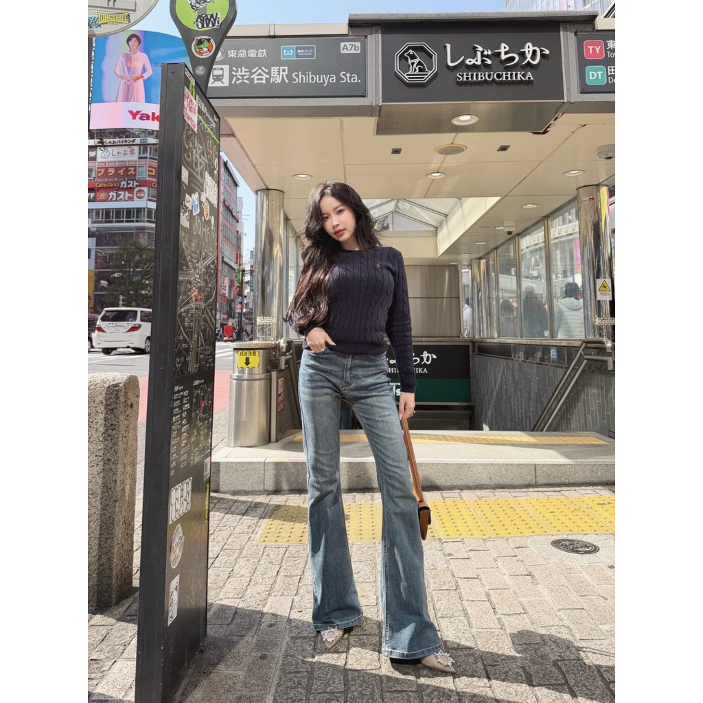 JS85293 - KILY JEANS ขาม้ายืด