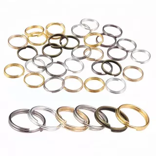 ห่วงกลมสองชั้น ห่วงคู่ ห่วงพวงกุญแจ4/5/6/7/8/10/12/14/16/20mm ลูปคู่แยกแหวนตัวเชื่อมต่อ DIY สำหรับทำพวงกุญแจและจี้
