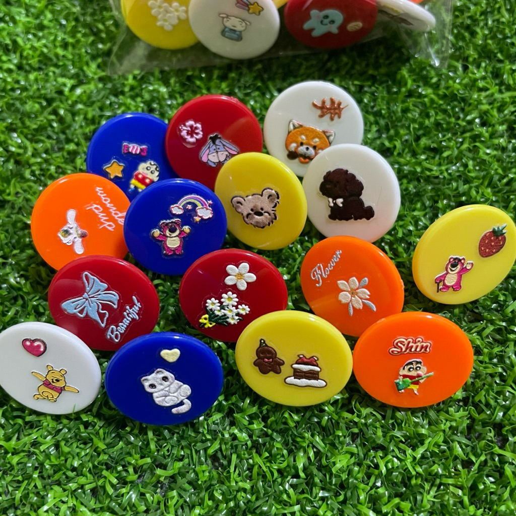 มาร์คกดลูกกอล์ฟแบบทึบ ขนาด1.9cm. ติดสติ๊กเกอร์กันน้ำ คละลาย ไม่ซ้ำแบบไม่ซ้ำใครCT MARKER