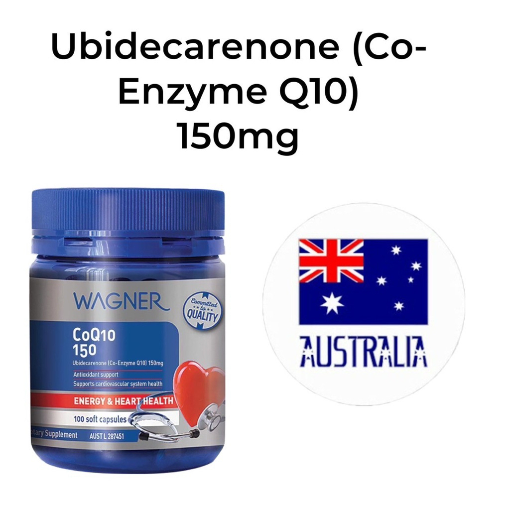 Wagner Co Q10 150mg 100 Capsules คิวเท็น 150 มก. จาก ออสเตรเลีย