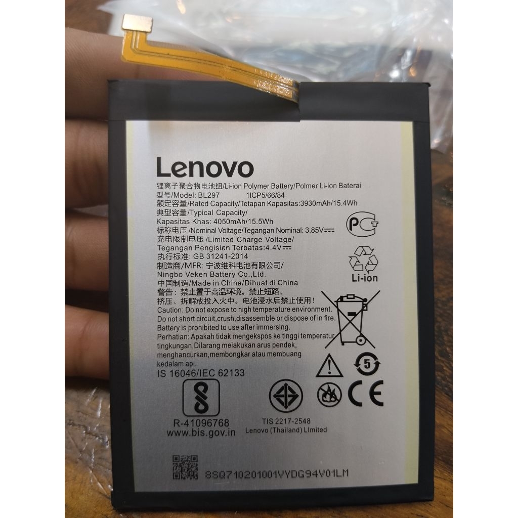 แบตเตอรี่ Lenovo K10 Note BL297 แบต Lenovo K10 Note แบตเตอรี่ แท้ Lenovo K5 Pro L38111 L38041 Z6 Lit
