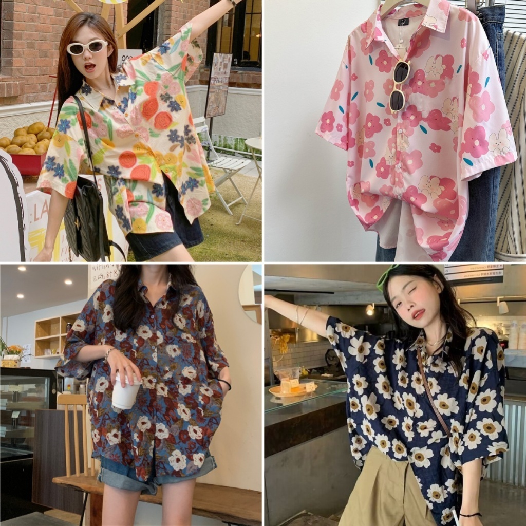 Hotgirl พร้อมส่ง เสื้อวินเทจ เสื้อแฟชั่นผู้หญิง การออกแบบพิมพ์ลายแฟชั่นฤดูร้อน สไตล์วันหยุดสบายๆหลวมๆ