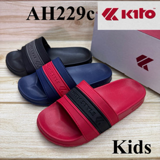 Kito AH 229 C kids รองเท้าแตะสวมเด็ก กีโต้ 31-35 ดำ/กรม/แดง