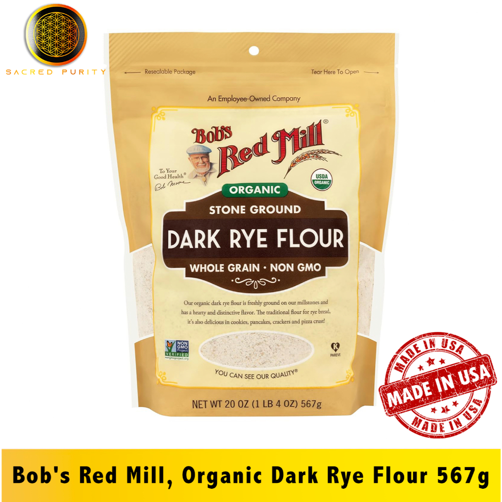 Bob's Red Mill, Organic Dark Rye Flour, Whole Grain, 20 oz (567 g) - [EXP - 1/2027]
