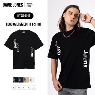 DAVIE JONES [BE FEARLESS] เสื้อยืดผู้ชาย Logo Oversized Fit T-Shirt สีดำ กรม ครีม ขาว LG0144