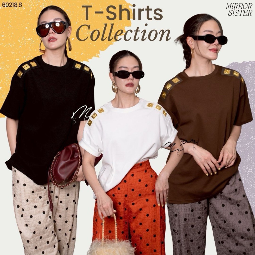 🌈🌿🌼🌸🌺🖤🤎🤍•• RoHAN GoLDEN-SHoULDER TEE••