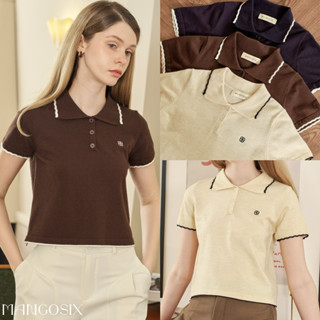 เสื้อโปโลคอปกขอบระบาย รุ่น Bluebells (A66)