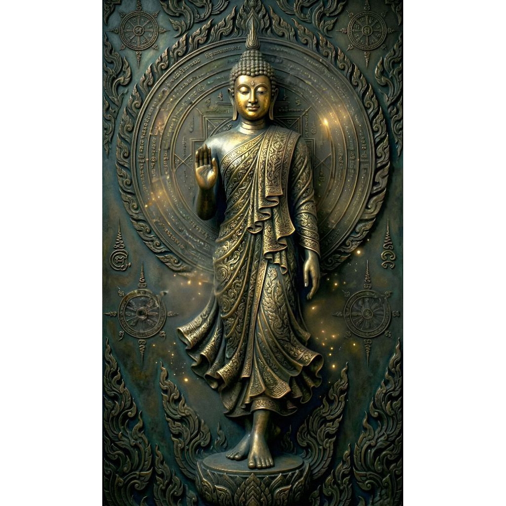 รูปโปสเตอร์ พระพุทธเจ้า ขนาด 25*42 cm กระดาษหนา 200 แกรม ไม่มีกรอบ ติดผนัง ภาพมงคล เสริมฮวงจุ้ย ตบแต่งบ้าน