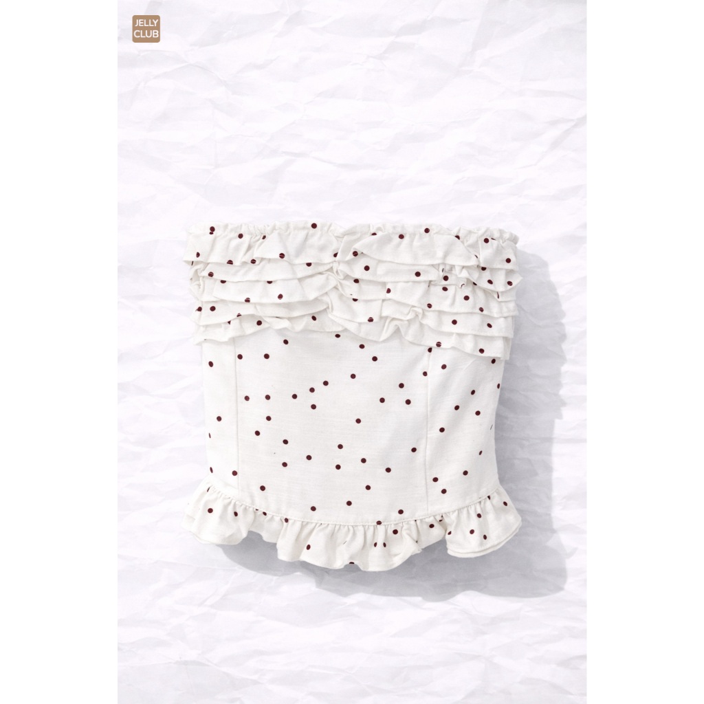 เสื้อเกาะอกลายจุด (Polka Dot Tube Top) แต่งระบาย น่ารัก 🌟