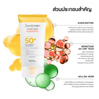 SKINPRO Rx Sunscreen UV Body Serum For Sensitive Skin SPF50+ PA++++ 120ml. จำนวน 1 ชิ้น*