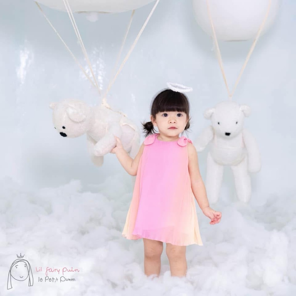 เดรสพลีทสีชมพู/chalom:pumm/le petit pumm 5y