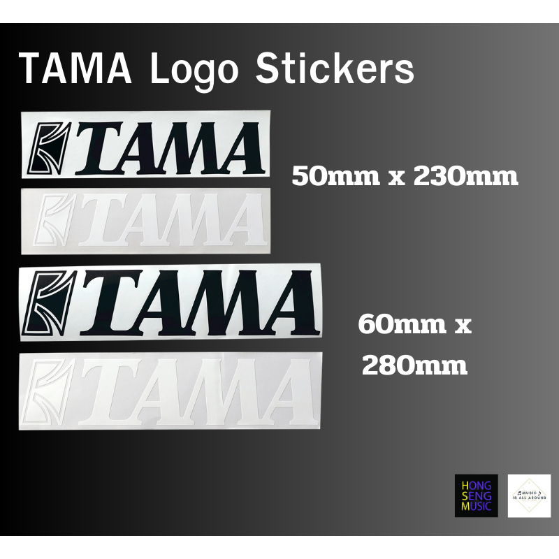 TAMA Logo Stickers สติ๊กเกอร์ติดหนังกลอง มี 2 สี 2 ขนาด