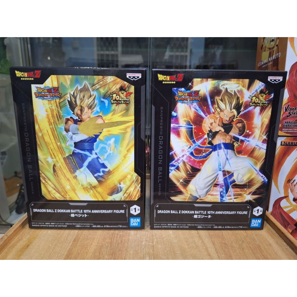 (ขายคู่ พร้อมส่ง) Dragon Ball Z Dokkan Battle 10th Anniversary Vegito & Gogeta มือ 1 Lot🇯🇵