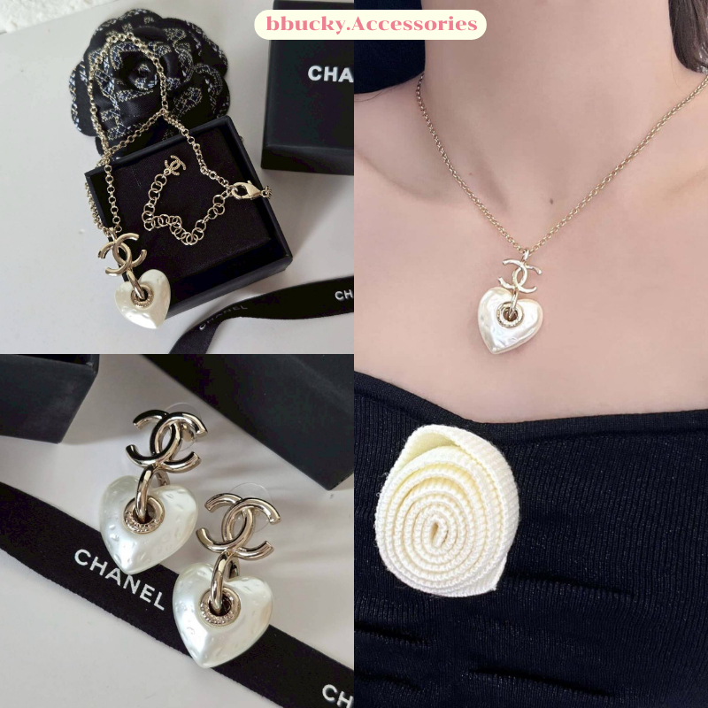 (C61 C62) สร้อยคอ ต่างหู ซีซี   สวยหรู แมทซ์ได้ทุกลุค ปั๊มชัด ลูกคุณสุดๆ ♡