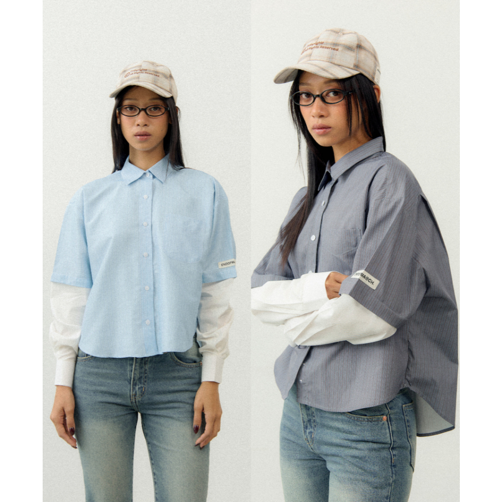 ENDOFMARCH | BONDI LAYERED SHIRT เสื้อเชิ้ตแขนต่อ