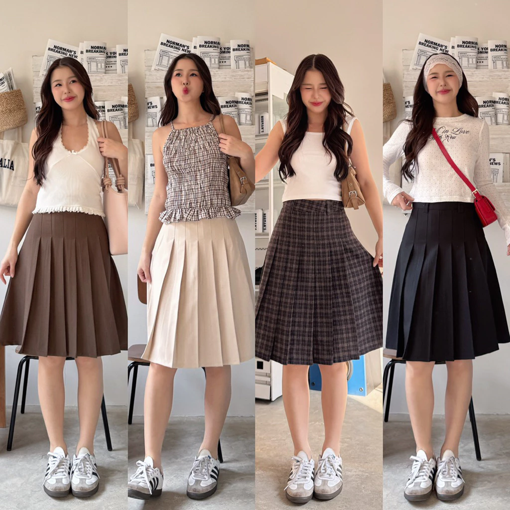 !NEW EMMA LONG PLEATED SKIRT! รุ่นใหม่ กระโปรงยาวจีบพลีทสุดคิ้ว* (รบกวนอ่านรายละเอียดก่อนสั่งซื้อ)