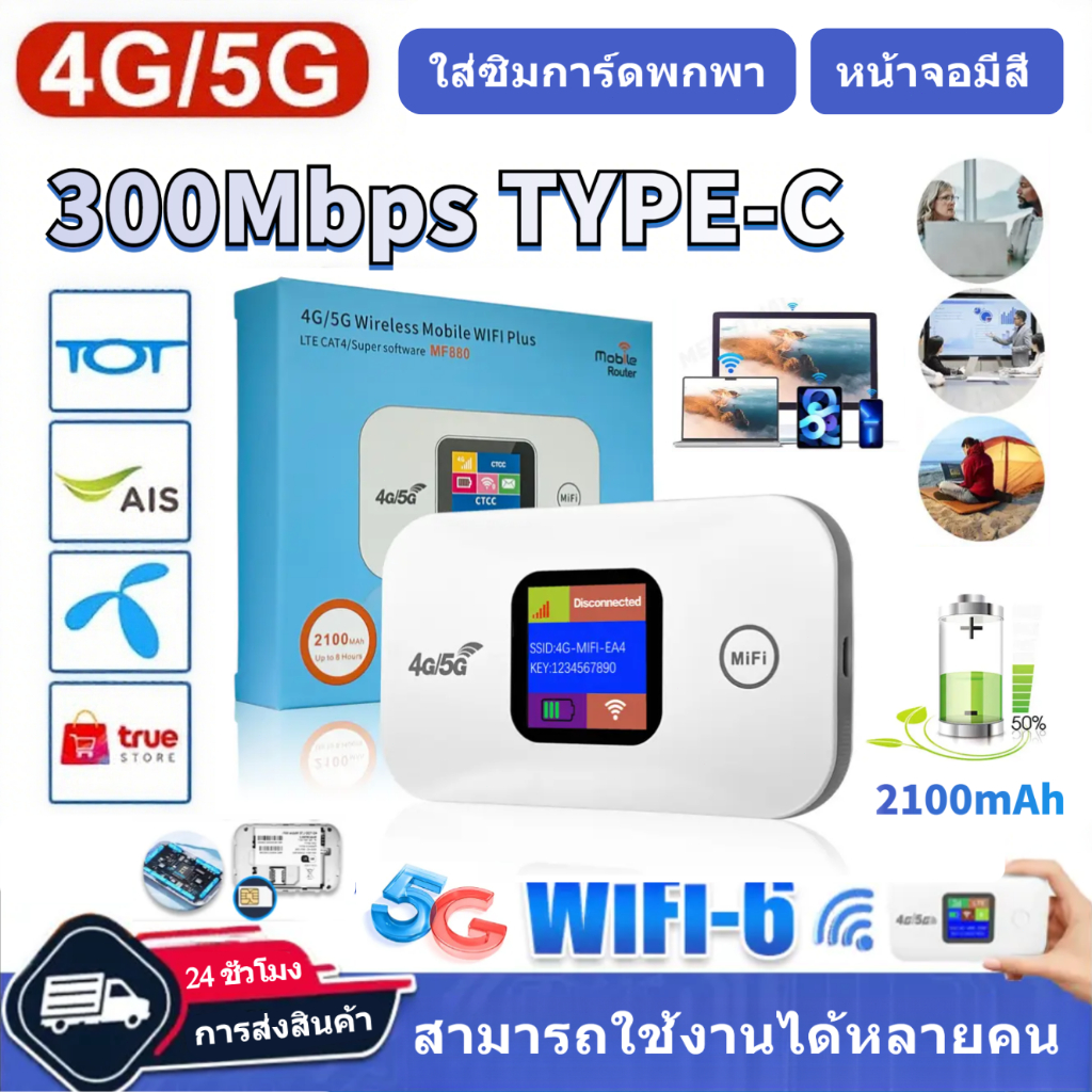 [จัดส่งจากกรุงเทพฯ] เราเตอร์ฮอตสปอต Openline 4g LTE Pocket WiFi โมเด็มซิมการ์ดสากล ข้อมูล 300Mbps เดินทางออนไลน์