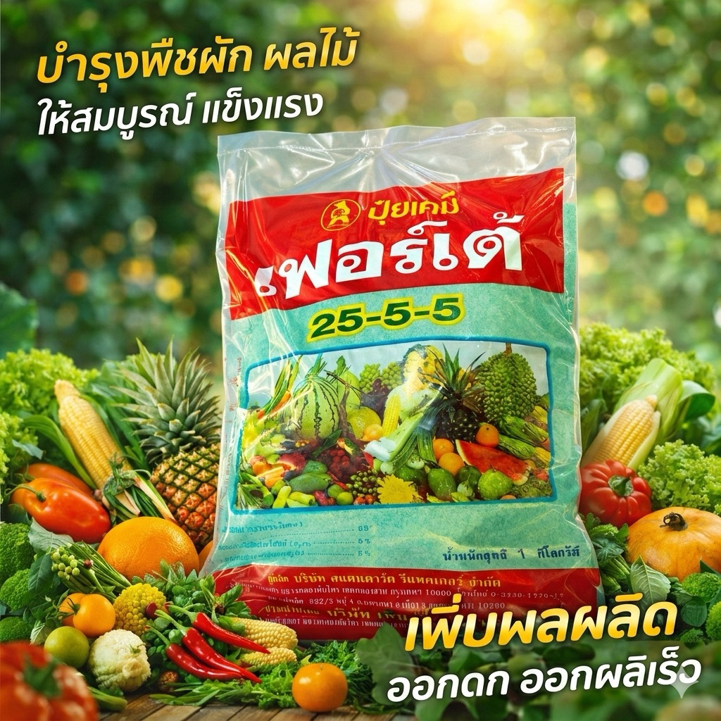เฟอร์เต้ 25-5-5 #ทุ่งเศรษฐี 25-5-5 1กิโลกรัม #ปุ๋ยเกล็ด