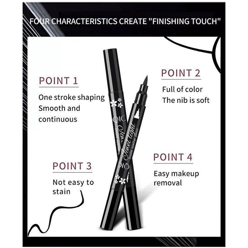 อายไลเนอร์ 2 หัว QIC 2IN1 Double eyeliner pencil Q623