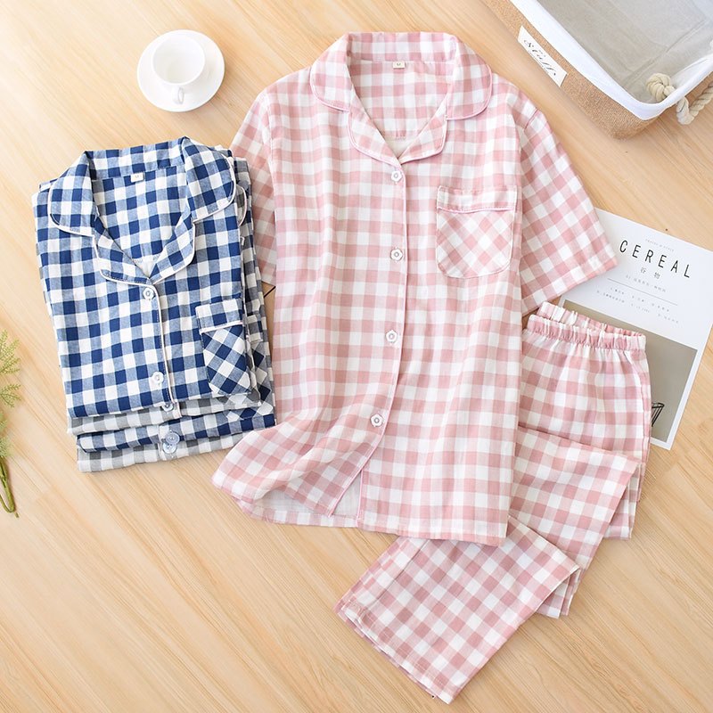 สก๊อตผู้ชาย(พร้อมส่ง) ชุดนอนผ้าฝ้ายลายสก๊อตผู้ชาย แขนสั้น ขาสั้น แขนสั้น-ขายาว เนื้อผ้าฝ้ายออแกนนิก ยิ่งซักยิ่งนิ่มลง