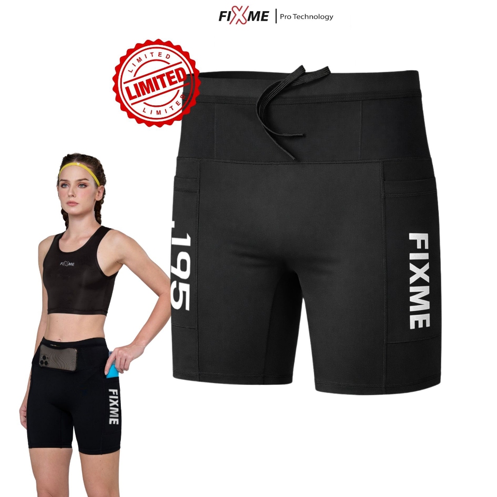 กางเกงวิ่ง ขาสั้น  รุ่น Turrun (women) มีกระเป๋า6ช่อง กางเกงรัดกล้ามเนื้อ Fixme