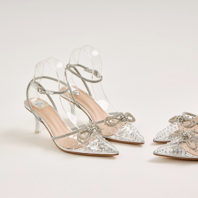 【โค้ดลด+ส่งฟรี🔥】25twentyfives - Wilana DS รองเท้าส้นสูงแก้วคริสตัล ดีไซน์ Cinderella Glass Heels