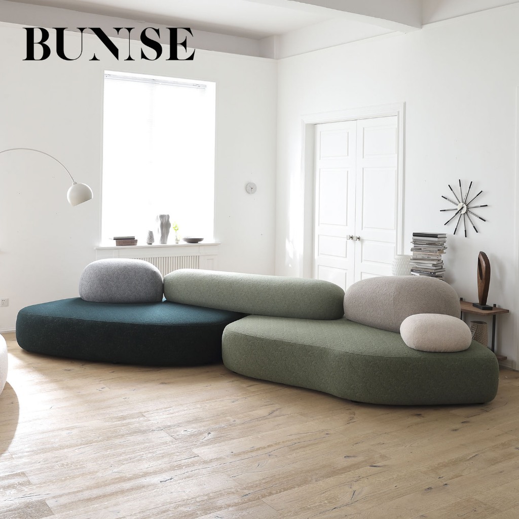 BUNISE Pebble Model Cream Sofa Creative Modular Design, Italian-Inspired Luxury, Free Delivery Acros