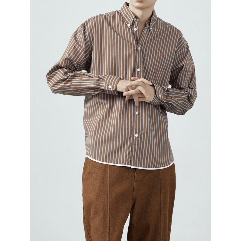 Larry Stripe Shirt HOB STUDIOS ทักแชทเพื่อรับโค้ดลดเพิ่ม