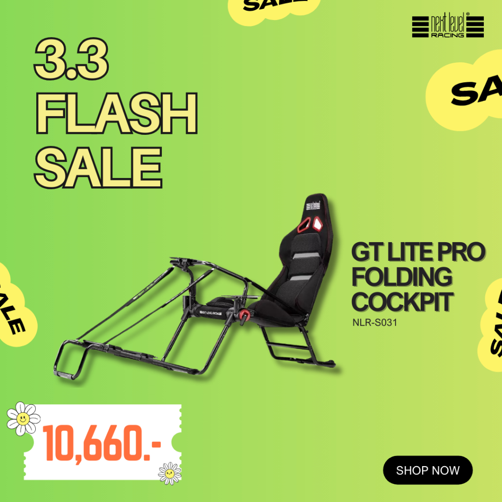 Next Level Racing (NLR-S031) GT Lite Pro Folding Cockpit สำหรับวางพวงมาลัยและเกียร์ พับได้