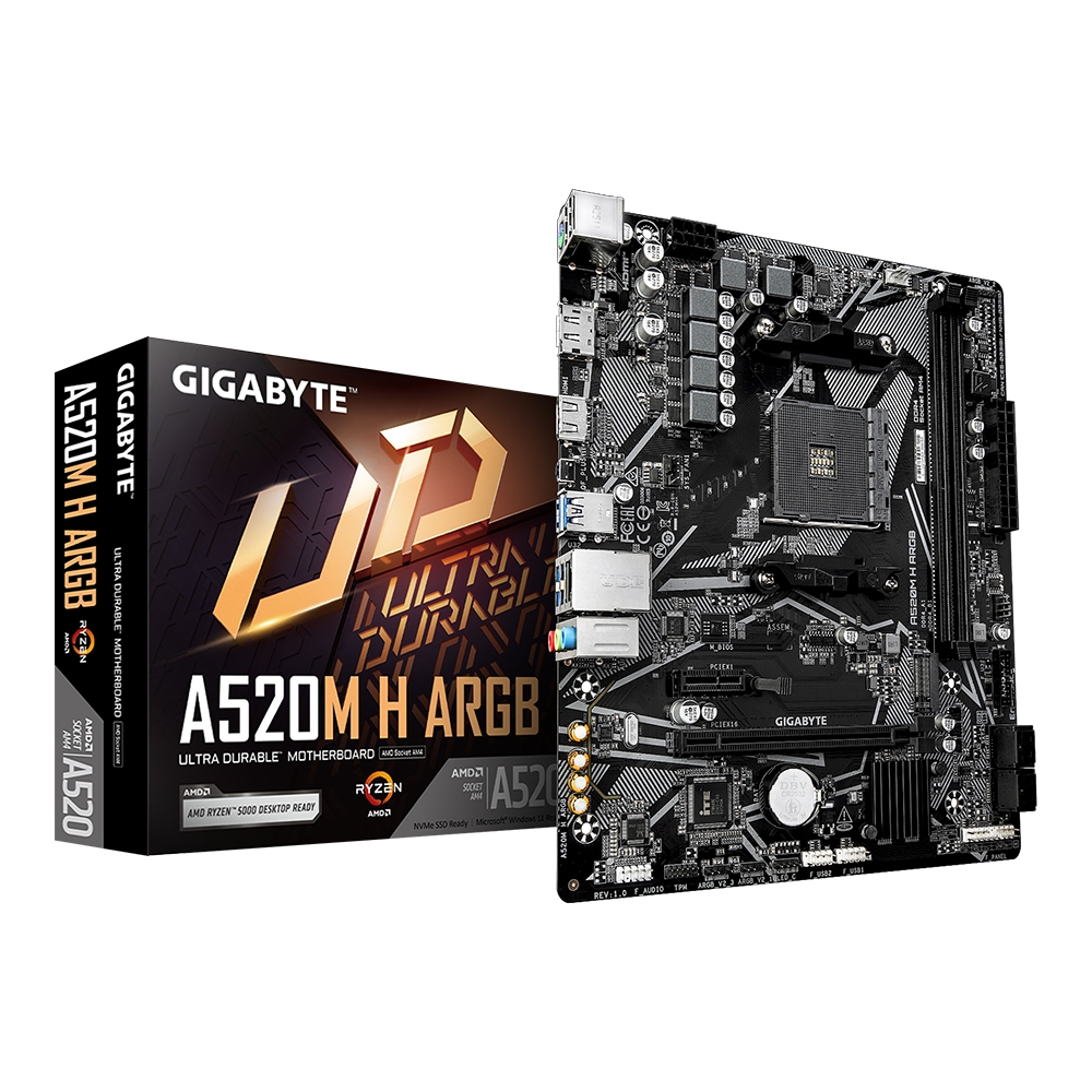 MAINBOARD (เมนบอร์ด) GIGABYTE A520M H ARGB - AMD SOCKET AM4 DDR4 MICRO-ATX