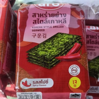 สาหร่ายย่างสไตล์เกาหลี ตราเอโร่ ขนาด 5 กรัม แพค 6 รสออริจินัล,สไปซี่