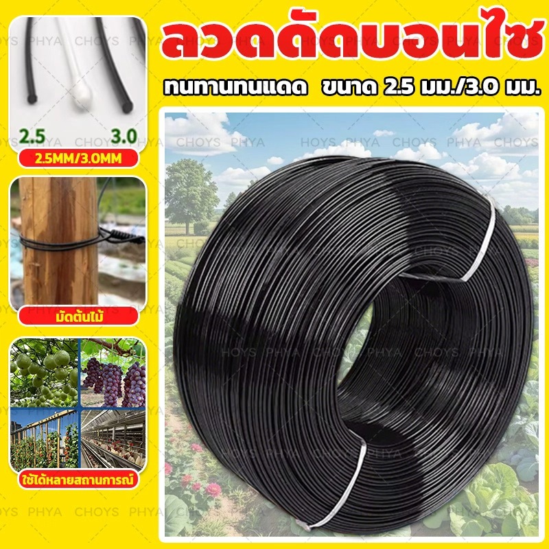 ลวดดัดบอนไซ ลวดพลาสติก PET ลวดค้างผัก  ลวดมัดต้นไม้ งานเกษตร ทนทานและทนต่อแสงแดด