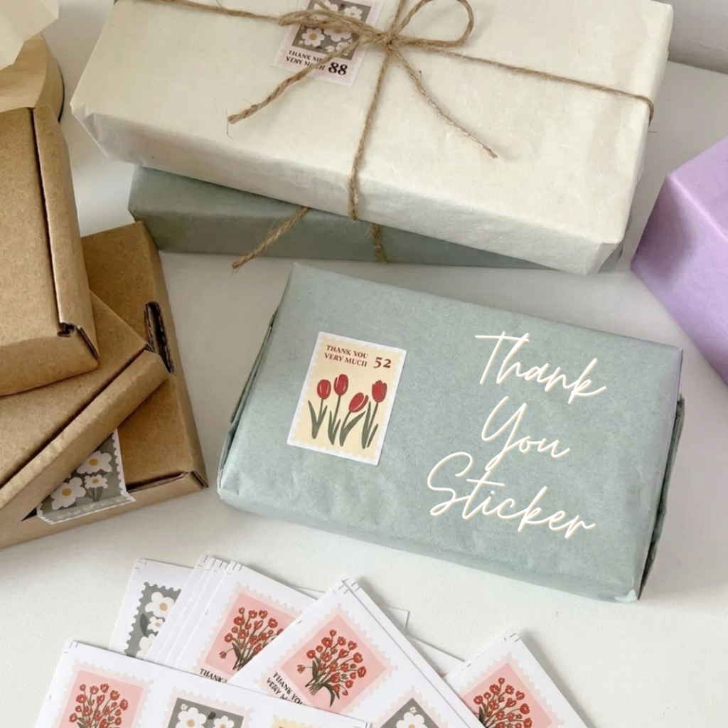 SAWAKOshop.hk | ของตกแต่ง | สติกเกอร์ Thank You แสตมป์ [6 ดวง/1 แผ่น] [#TY13]