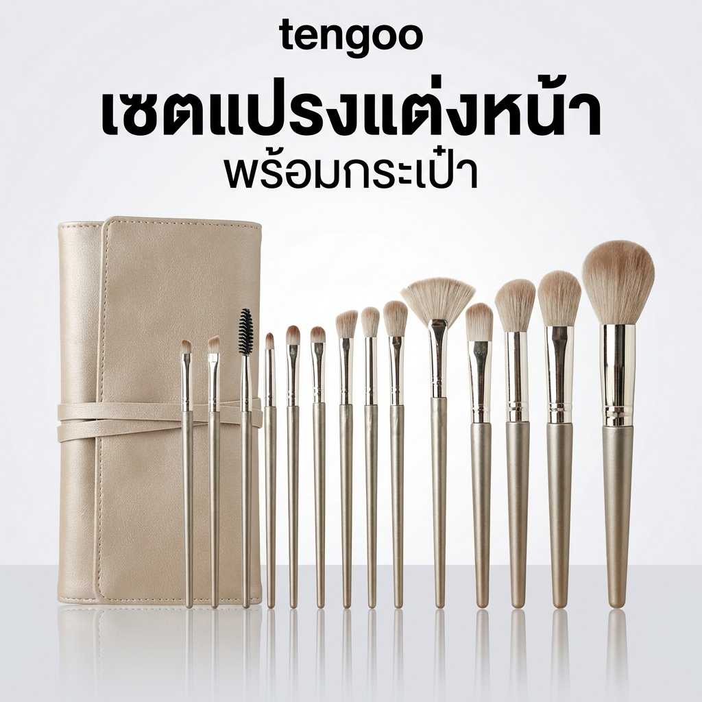 Tengoo ทีแปรงแต่งหน้า 14/20ชิ้นพร้อมถุง แปรงไฮไลท์แปรงอายแชโดว์แปรงปัดแก้ม