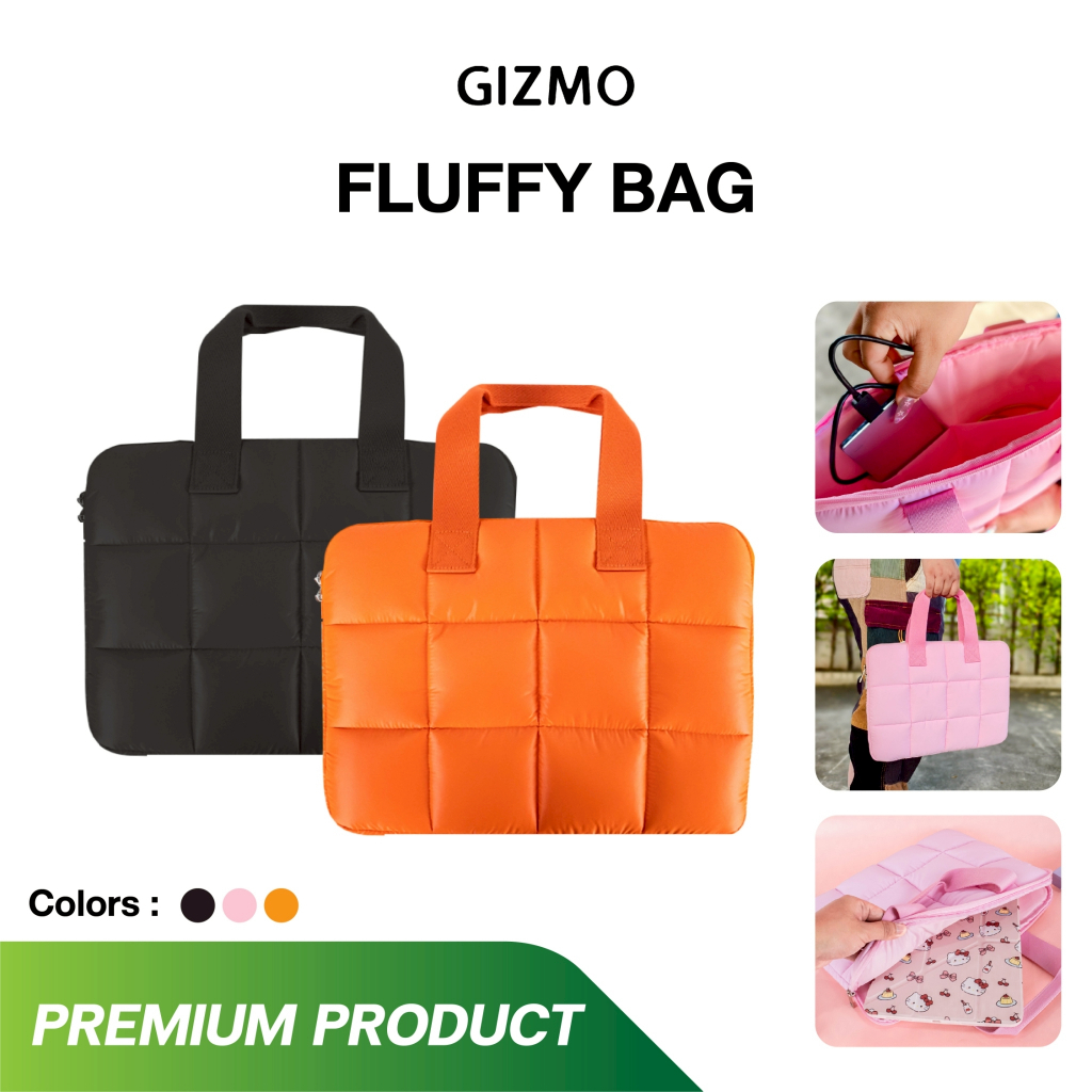 Fluffy Bag 14 นิ้ว กระเป๋าโน๊ตบุ๊ค/ไอแพด ดีไซน์นุ่มฟู สไตล์เกาหลี กันกระแทกพรีเมียม