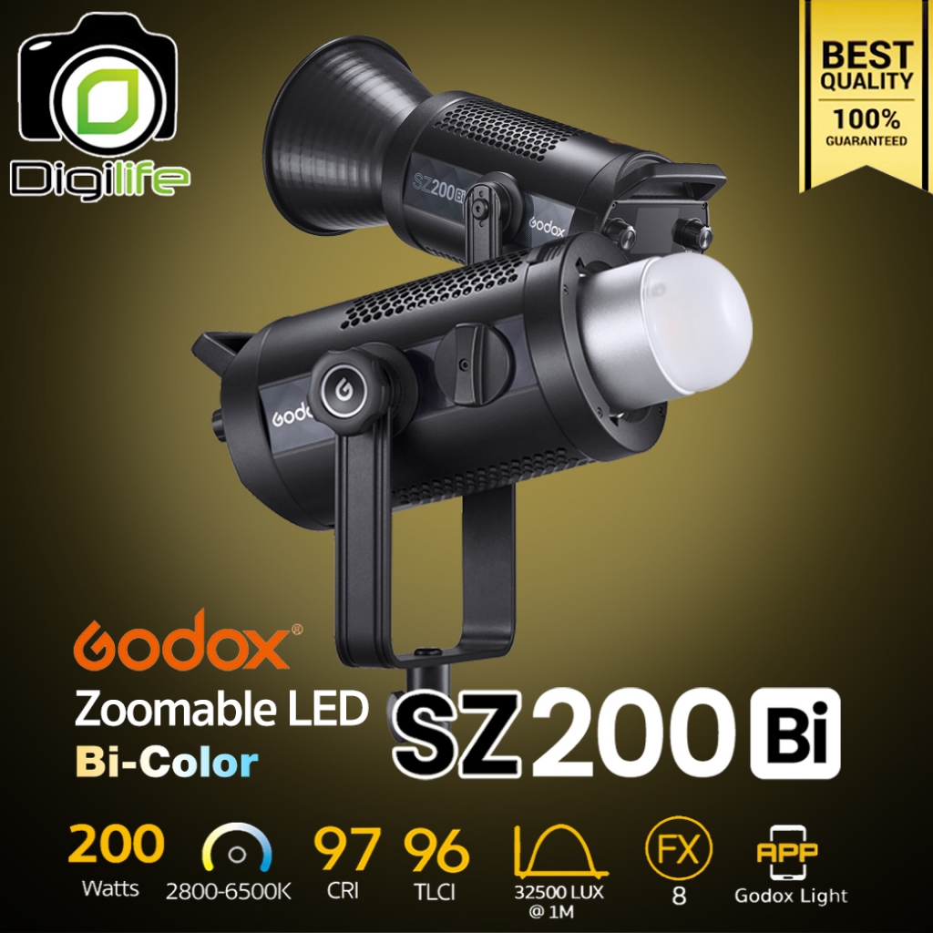 ลดล้างสต๊อก - Godox LED SZ200Bi - Zoomable LED, 200W, Bi-Color 2800K-6500K - Bowen Mount  / Digilife Thailand