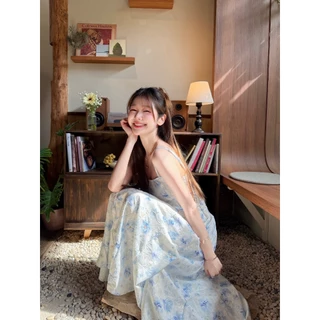 Girlonclouds Aurora bloom dress 🦢🪽🫧เดรสสายเดี่ยวกระโปรงยาว ออกงาน ออกเดท ไปทะเล ไปคาเฟ่