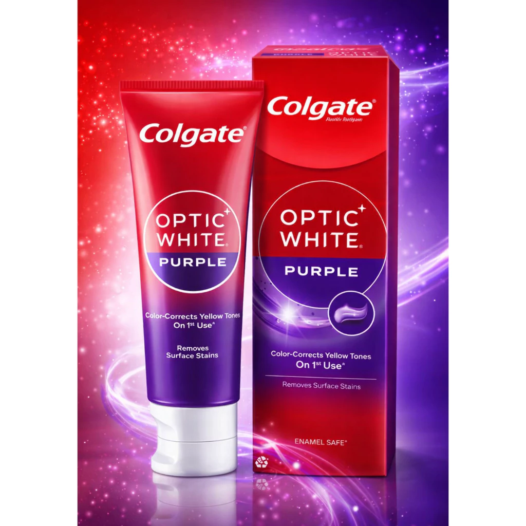 พร้อมส่ง!!!! ยาสีฟัน คอลเกต อ๊อพติค ไวท์ เพอร์เพิล 100 กรัม colgate optic white purple toothpaste 100g.