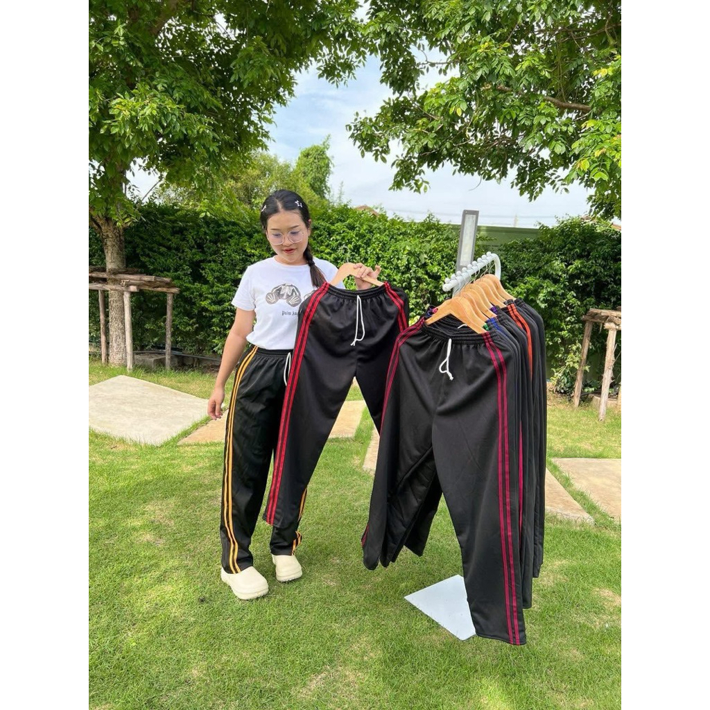 (เซ็ต6ตัว)กางเกงวอร์ม2แถบขาปล่อย/ขาจั๊มผ้าไม่หนาไม่บางใส่สบายคละสีดูสัดส่วนเป็นหลัก