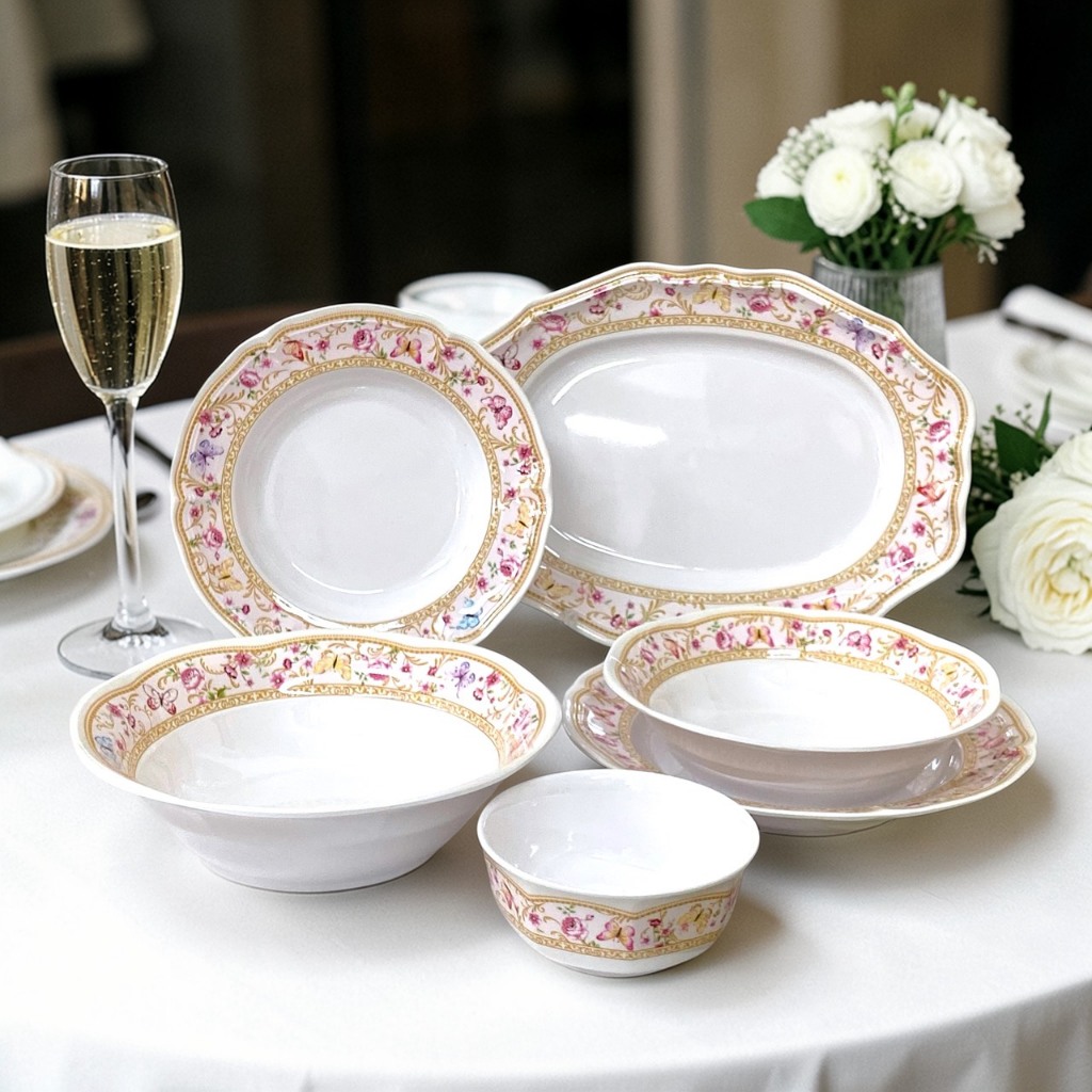 จานชามเมลามีน ลาย Cynthia (ซินเทียร์) แบรนด์ Srithai Superware