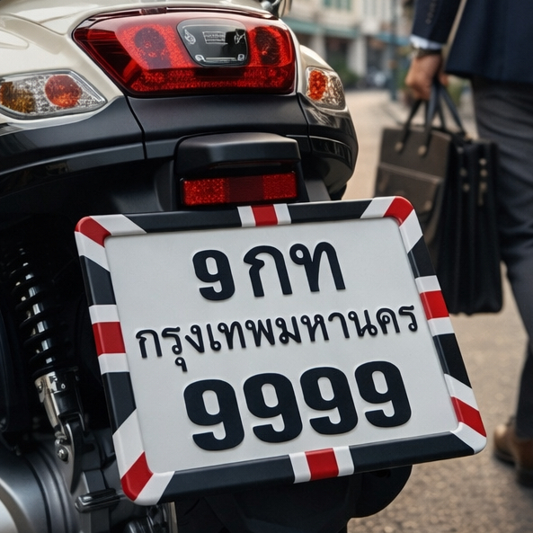 กรอบป้ายทะเบียนมอเตอร์ไซค์ ลายธงชาติอังกฤษ (Union Jack) งานพรีเมียม ติดตั้งง่าย