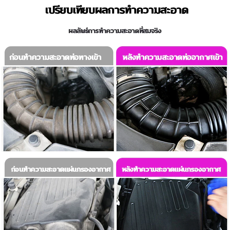 🔥ไม่ต้องล้างน้ำ800ML🔥สเปรย์ล้างห้องเครื่อง  ห้องเครื่อง คราบน้ำมัน จาระบี คราบสิ่งสกปรก น้ำยาล้างเครื่องยนต์ thumbnail 4